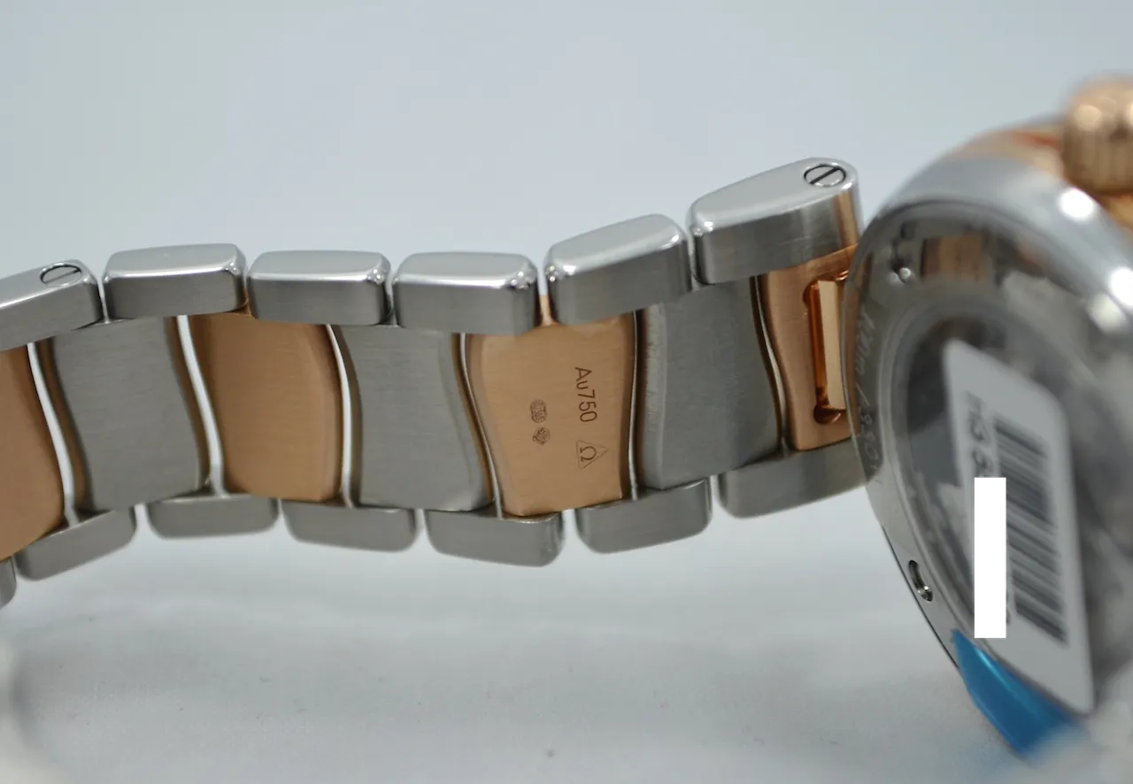Omega Ladymatic DeVille 425.20.34.20.55.001 Steel Red Gold MOP Diamond Watch