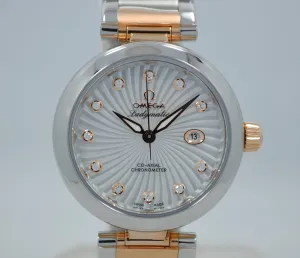 Omega Ladymatic DeVille 425.20.34.20.55.001 Steel Red Gold MOP Diamond Watch