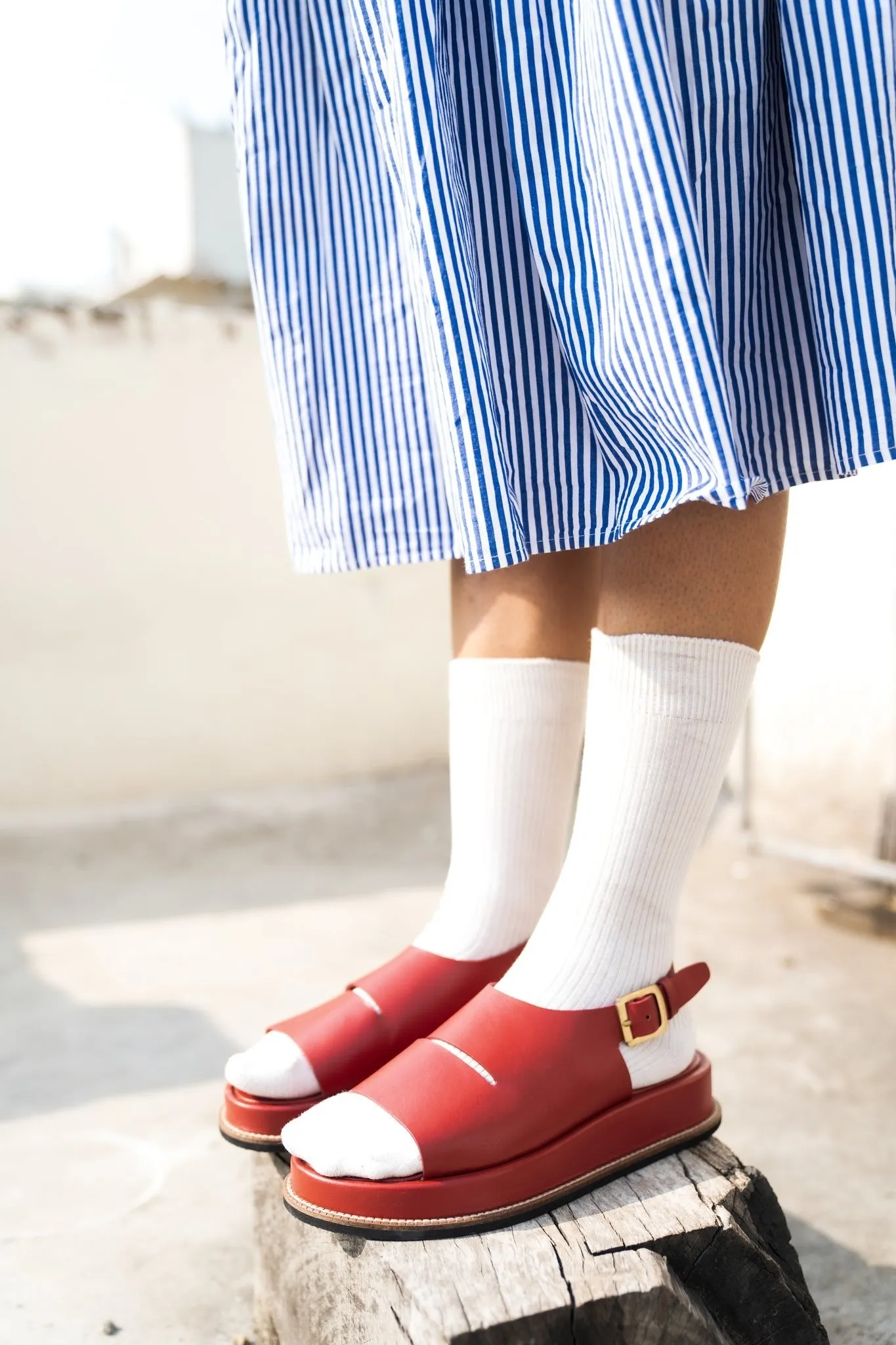 Open Leather Clogs Women