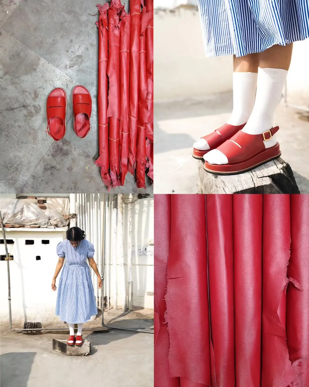 Open Leather Clogs Women