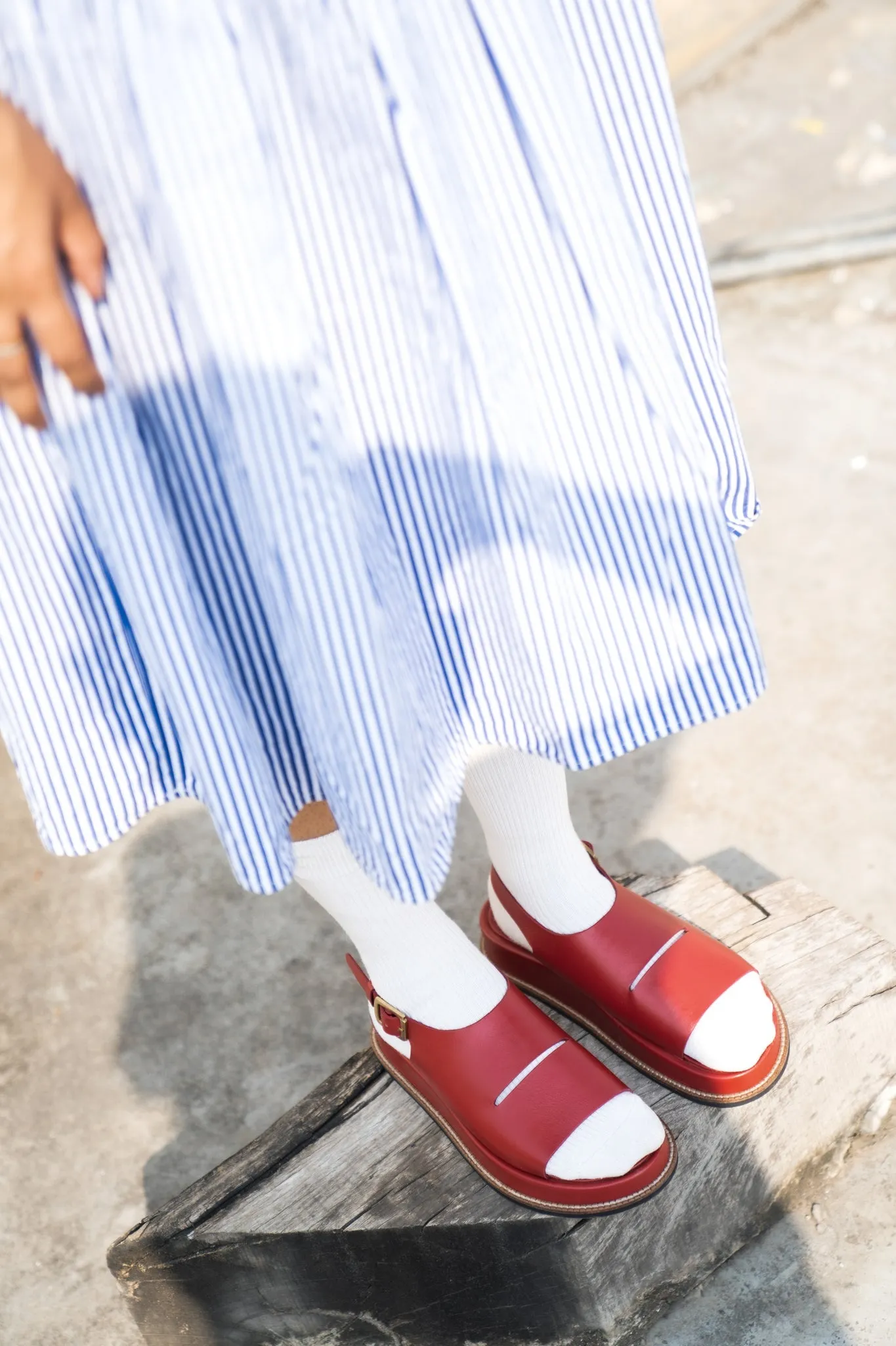 Open Leather Clogs Women