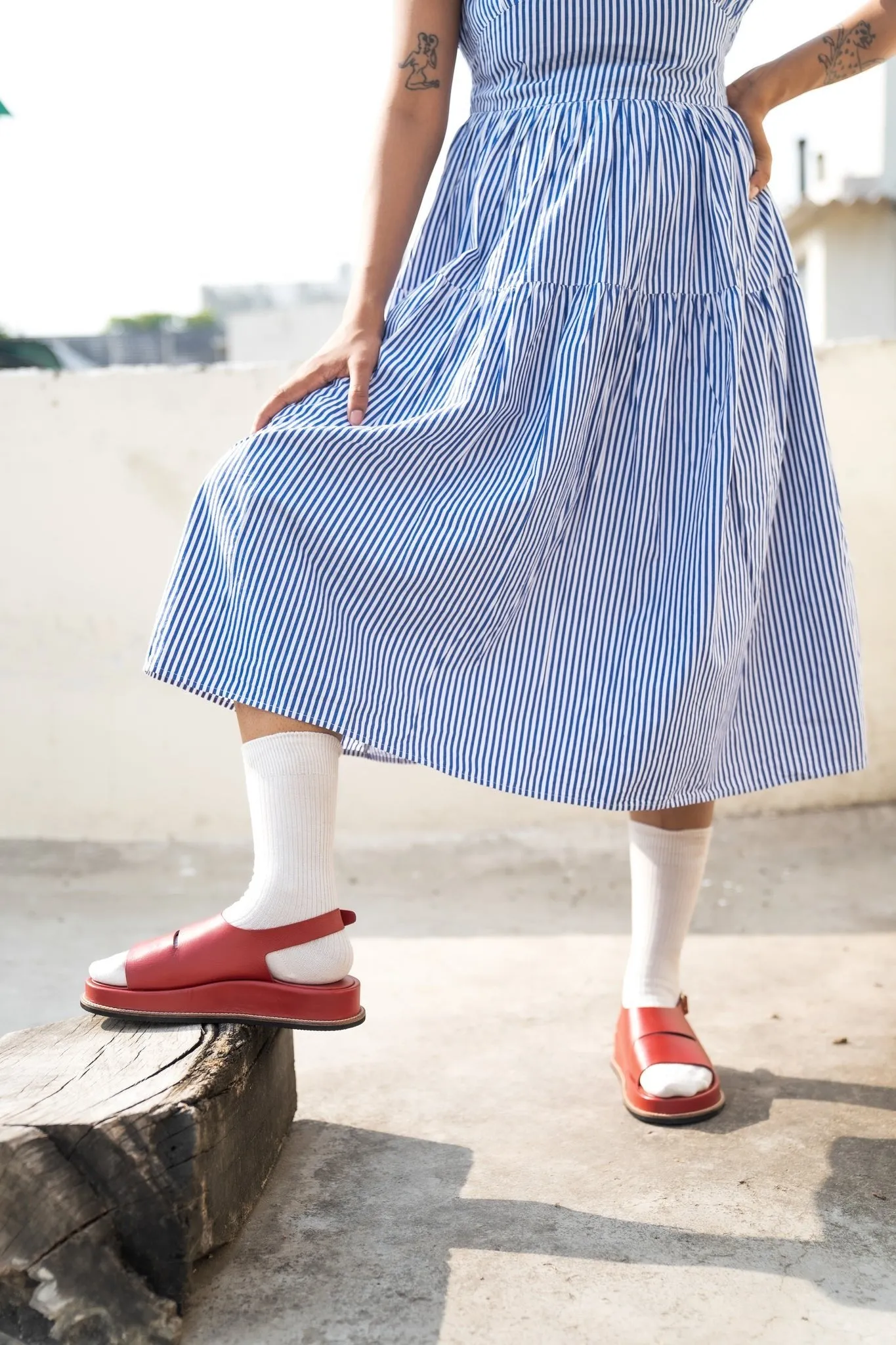 Open Leather Clogs Women