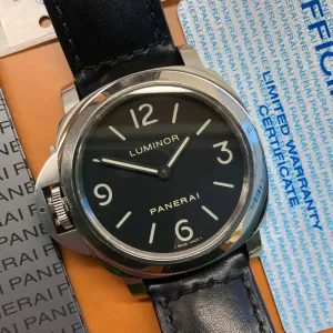 Panerai Luminor PAM 219 Base 44mm Steel Left Hand Sandwich Dial Manual Wind Wristwatch with Box and Papers