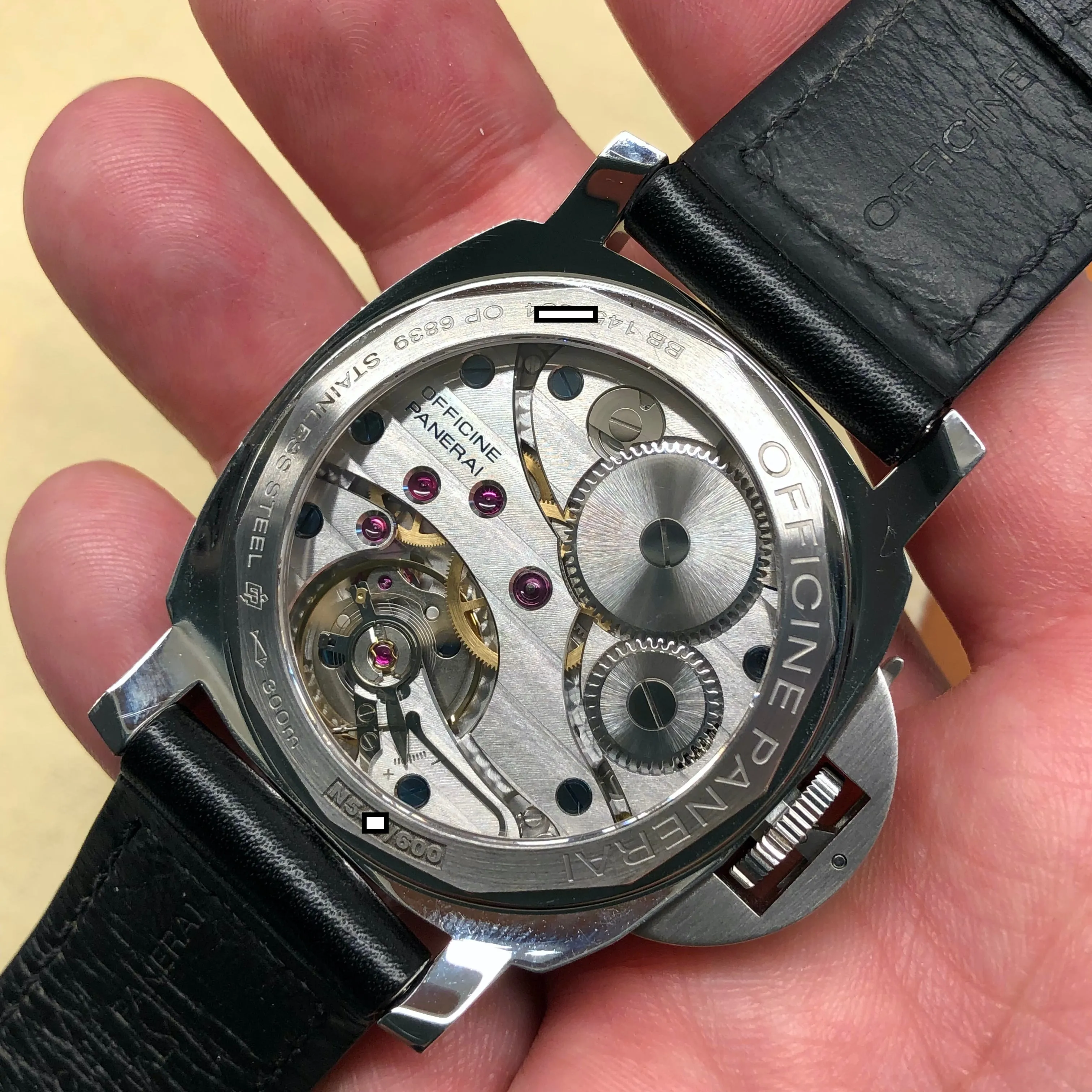 Panerai Luminor PAM 219 Base 44mm Steel Left Hand Sandwich Dial Manual Wind Wristwatch with Box and Papers
