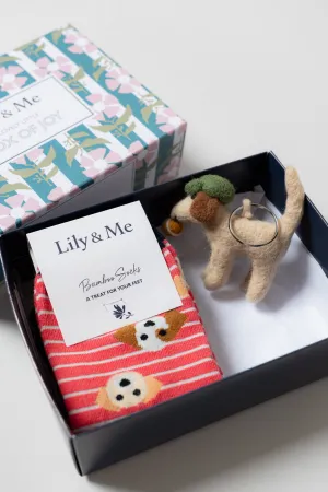 Patch the Dog Trainer Socks and Keyring Giftbox