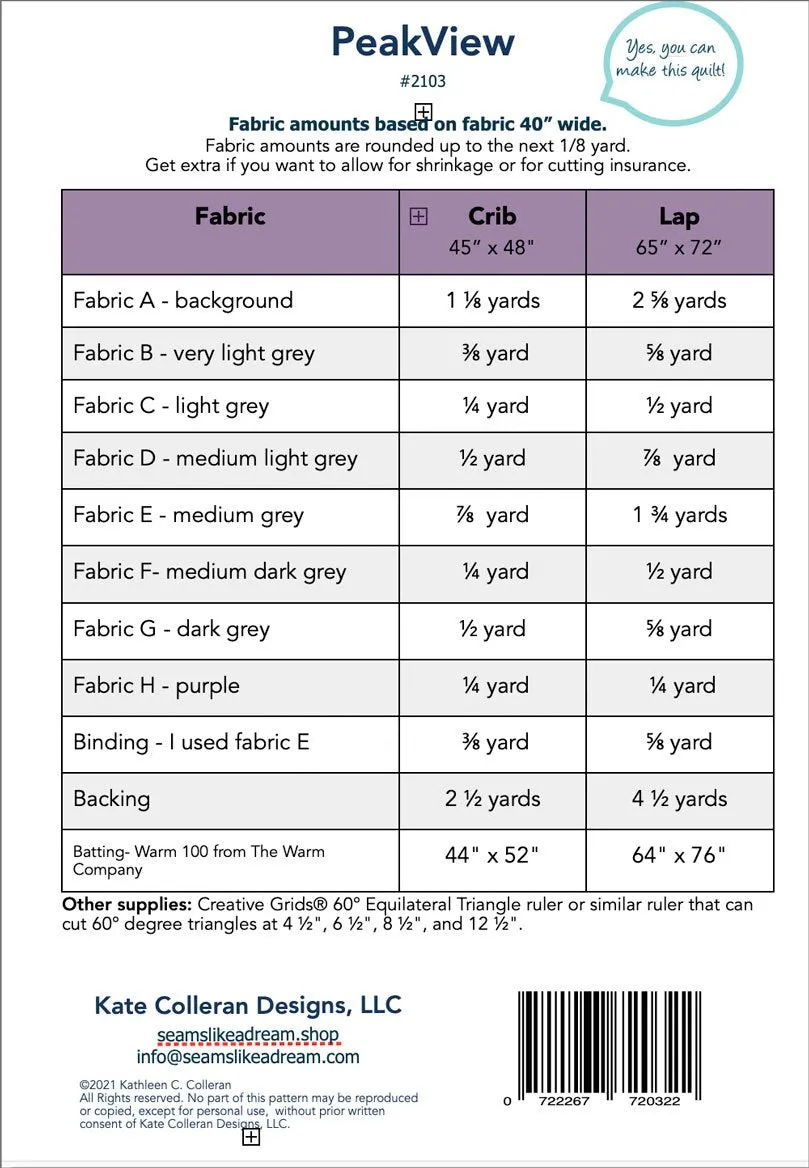 Peakview - PDF Download pattern