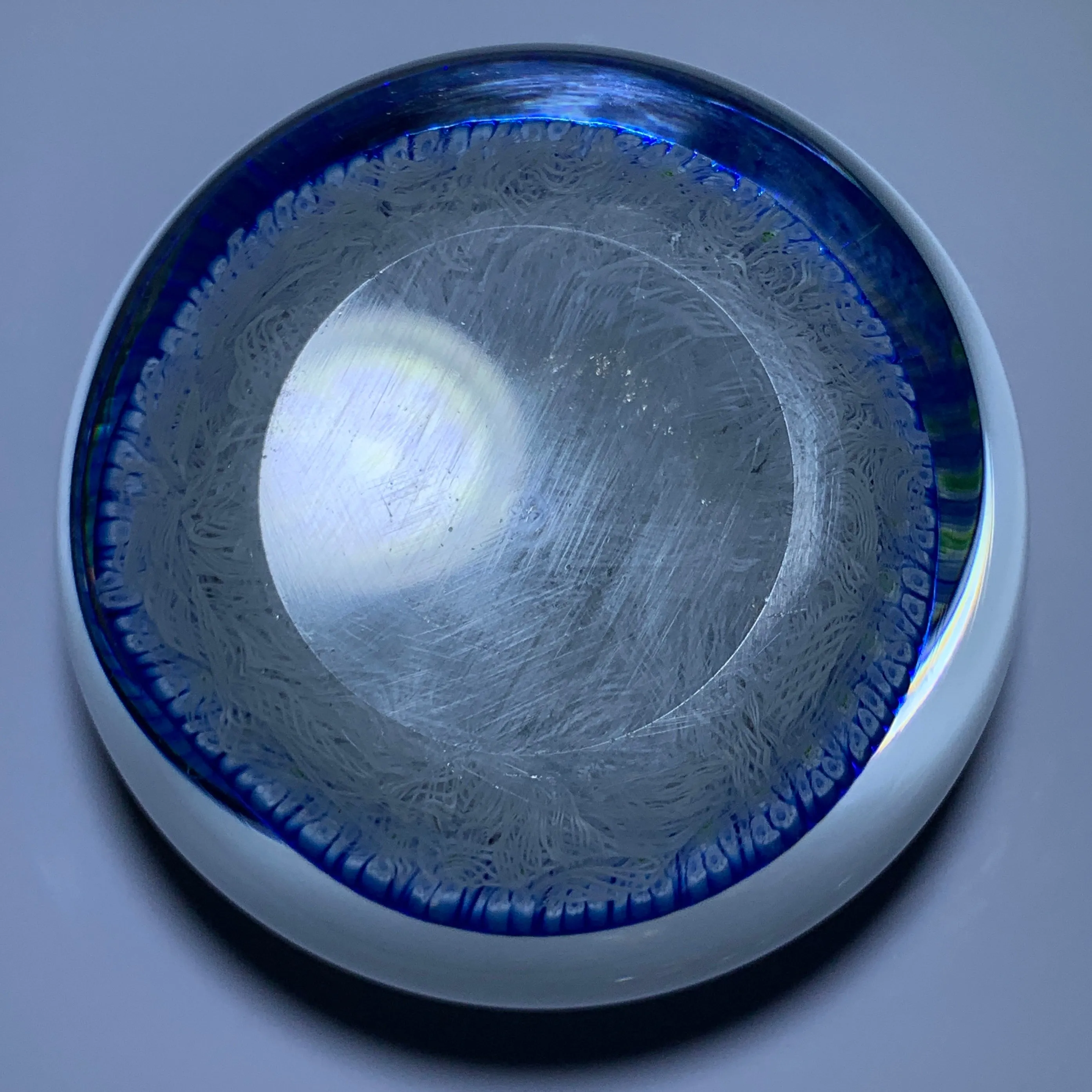 Perthshire Paperweights 1987 Golfer on Upset Muslin Complex Concentric Millefiori