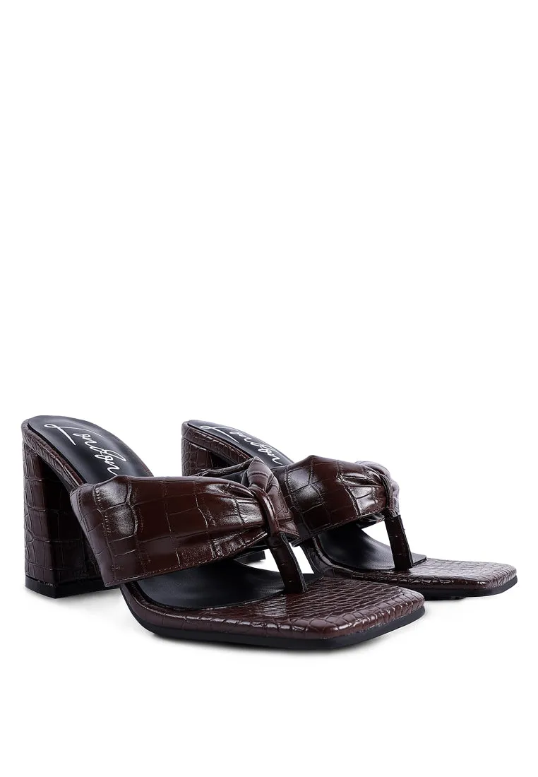 Phantom Ruched High Heeled Thong Sandals