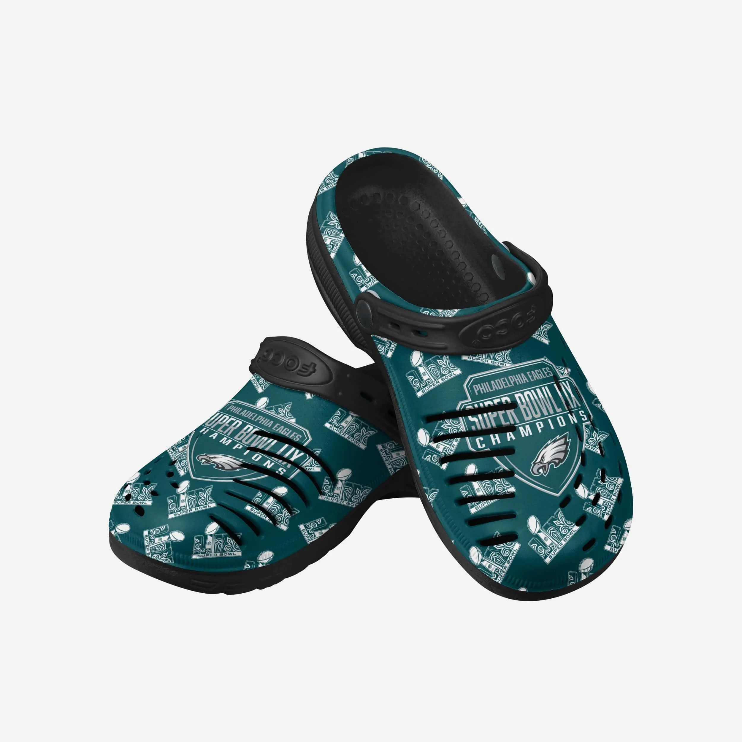 Philadelphia Eagles Super Bowl LIX Champions Historic Print Clog With Strap