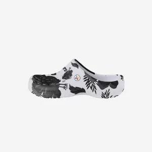 Pittsburgh Steelers Womens Floral White Clog