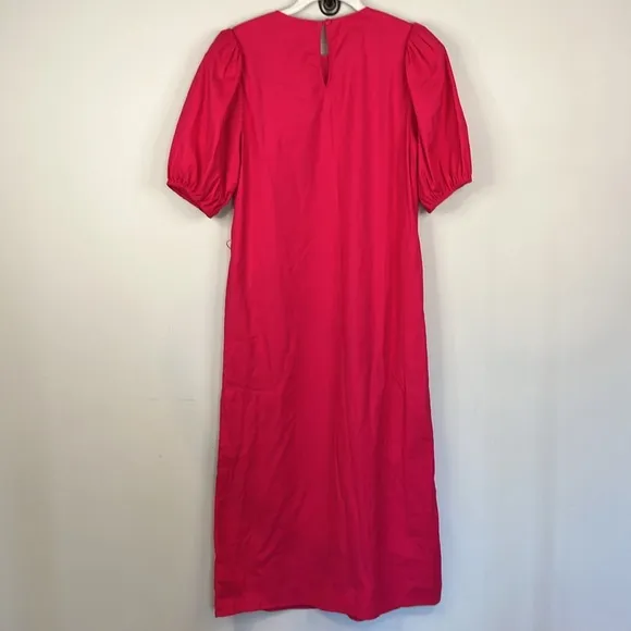 Reformation Rita pink puff sleeve midi dress