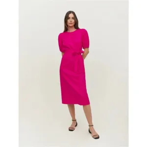 Reformation Rita pink puff sleeve midi dress