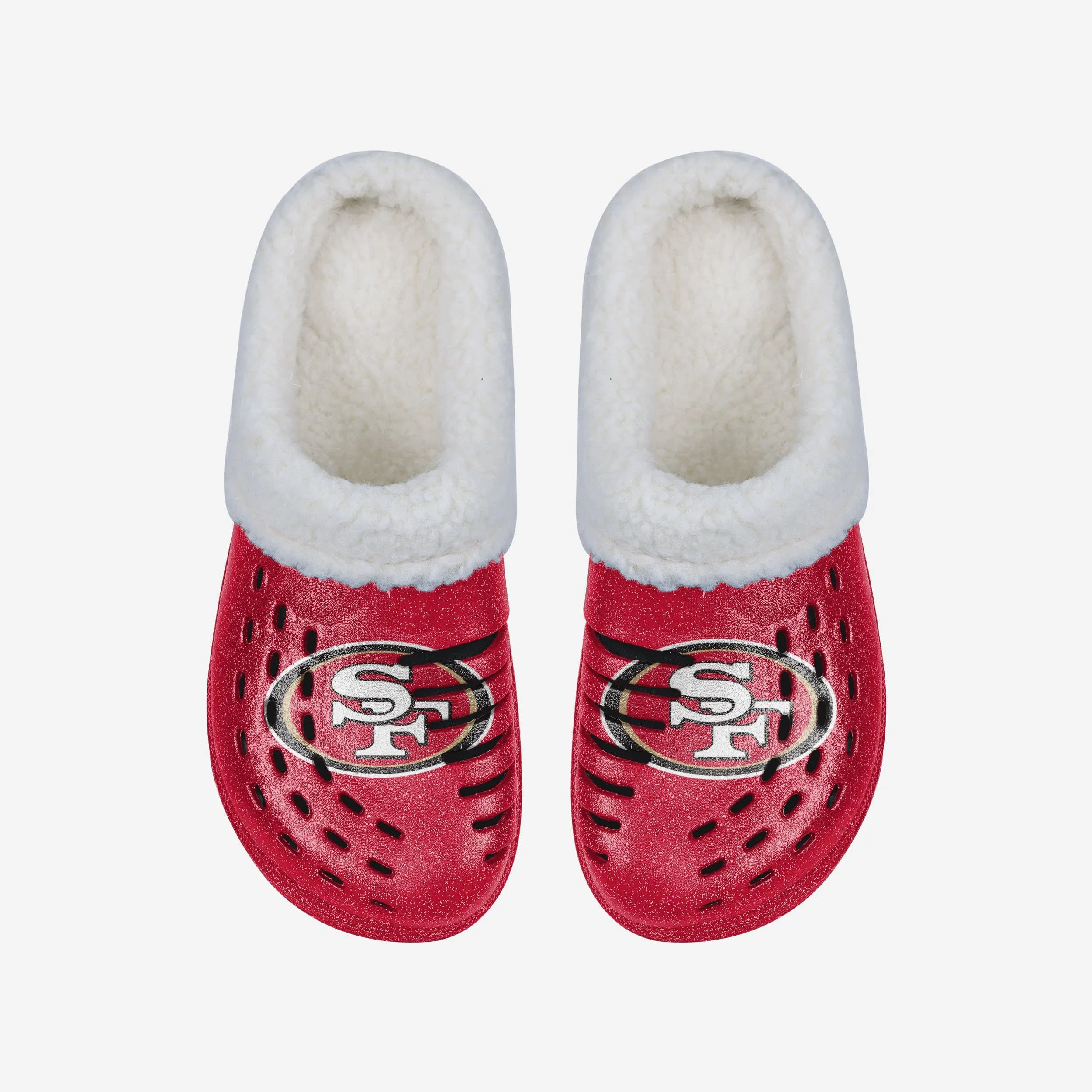 San Francisco 49ers Womens Sherpa Lined Glitter Clog