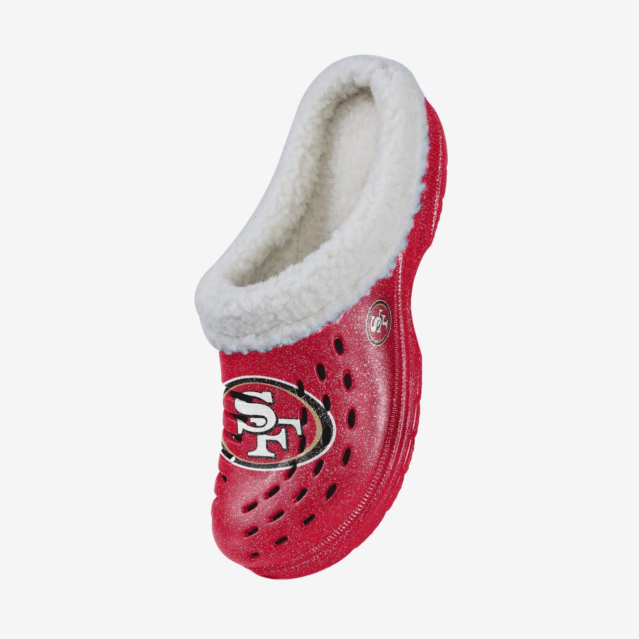 San Francisco 49ers Womens Sherpa Lined Glitter Clog