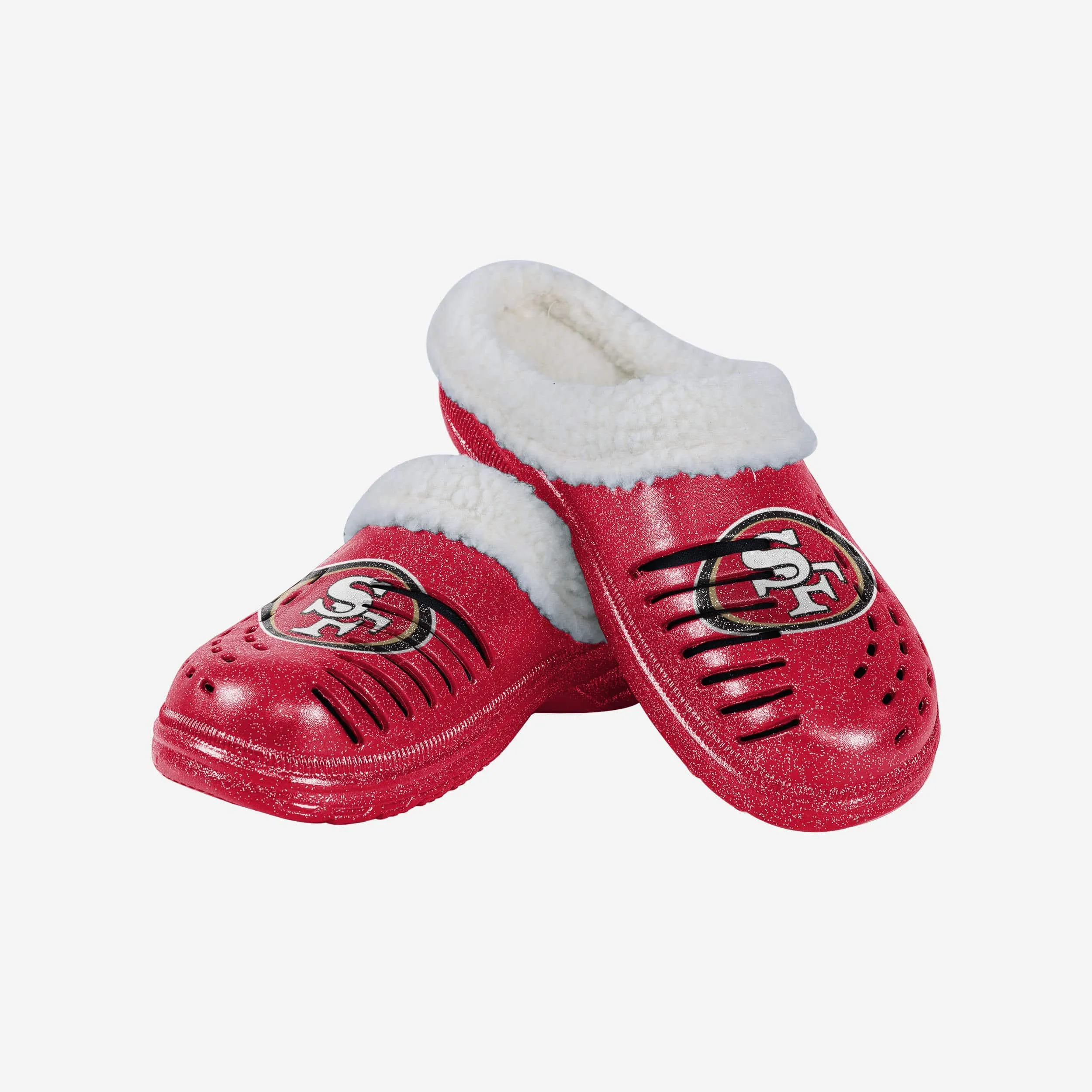 San Francisco 49ers Womens Sherpa Lined Glitter Clog
