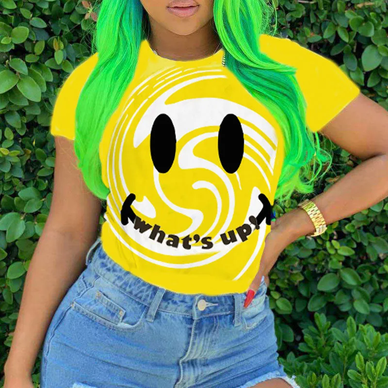 Smiley Print Short Sleeve T-Shirt