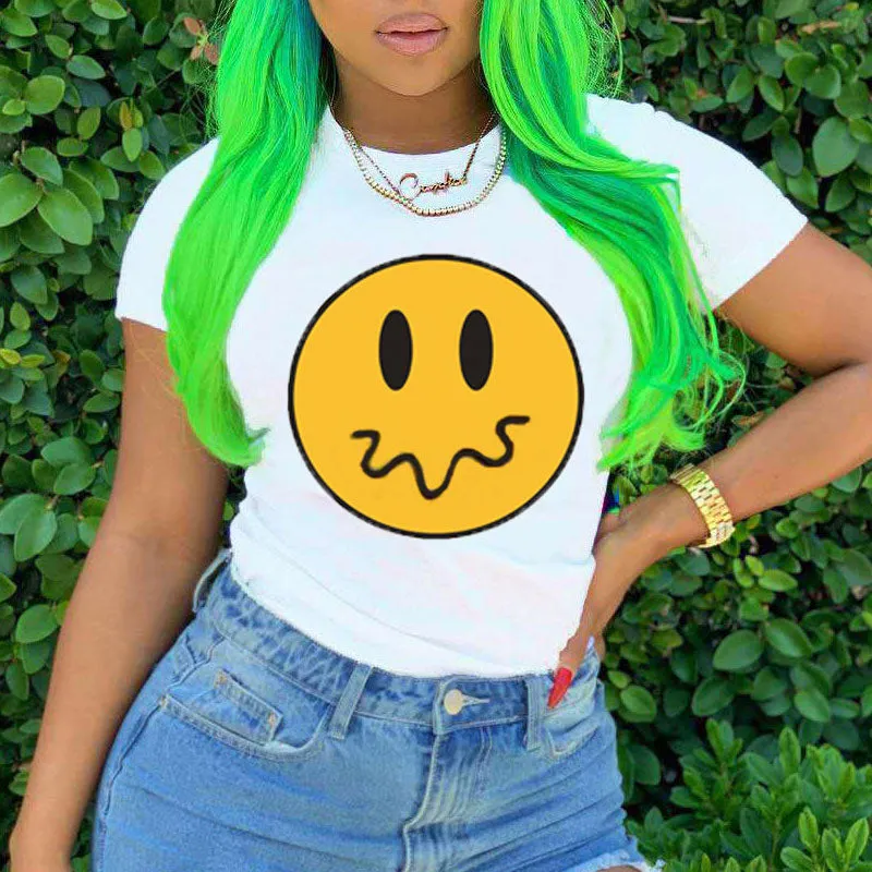 Smiley Print Short Sleeve T-Shirt