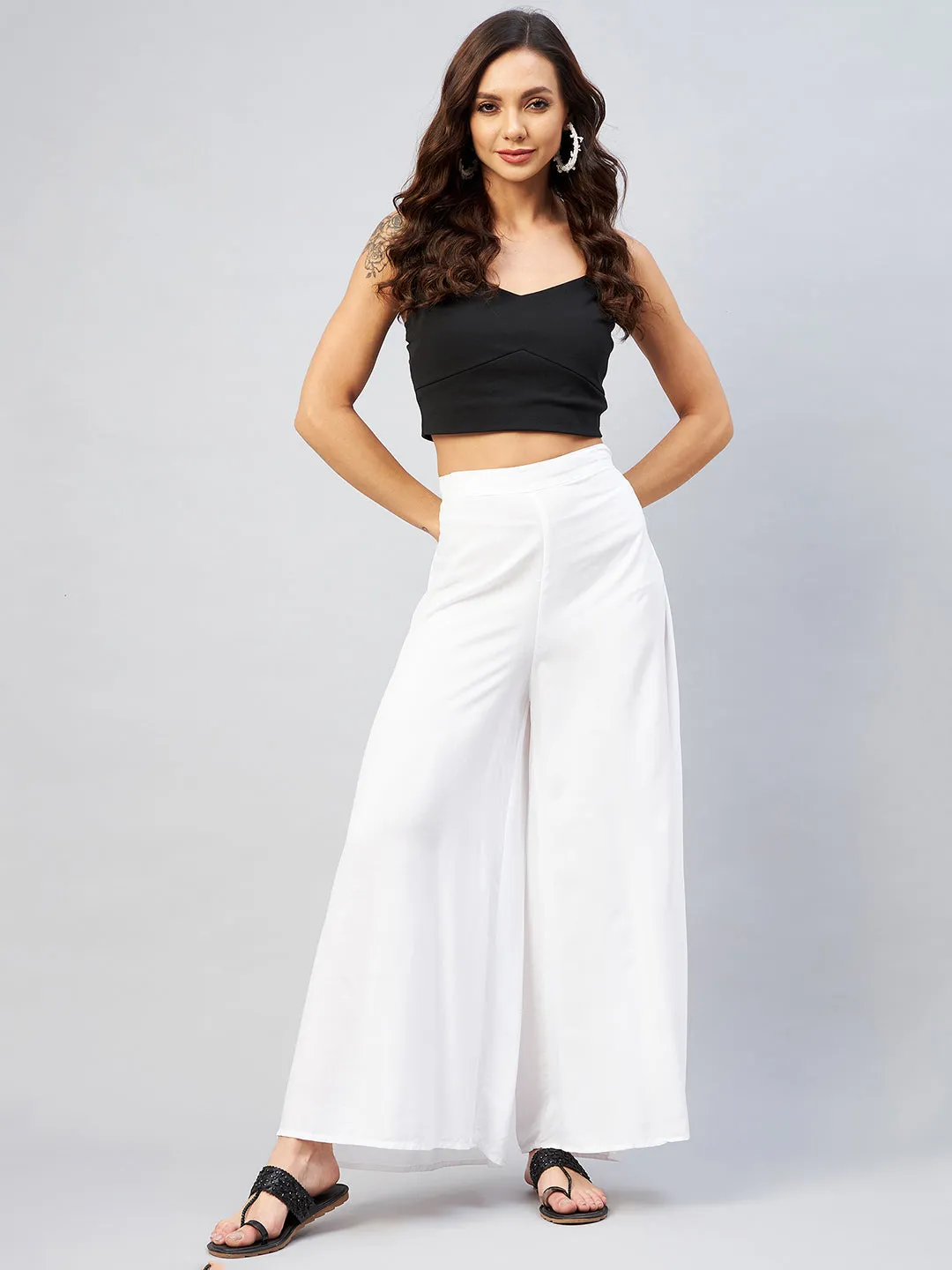 Solid White Palazzo