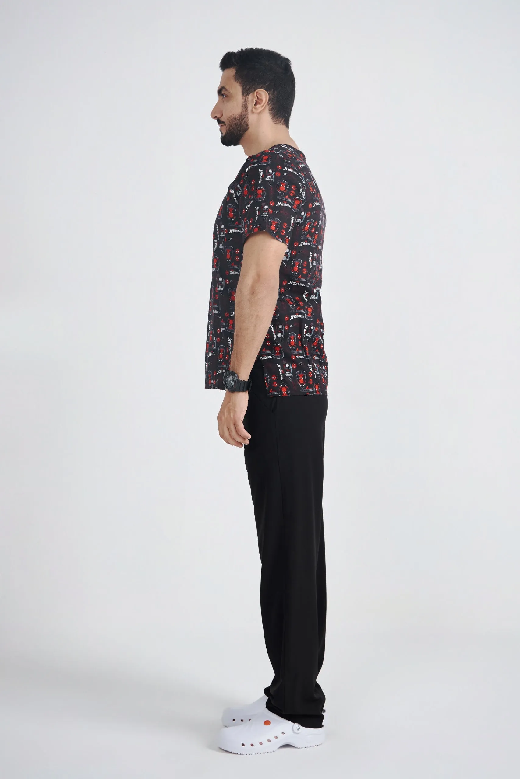 Spiderman Printed Scrub Top
