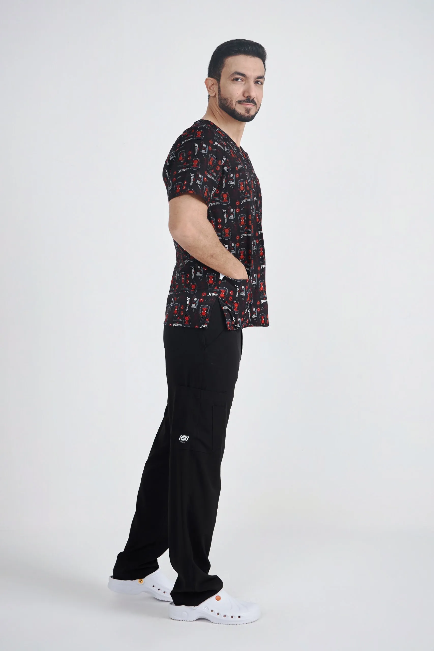 Spiderman Printed Scrub Top