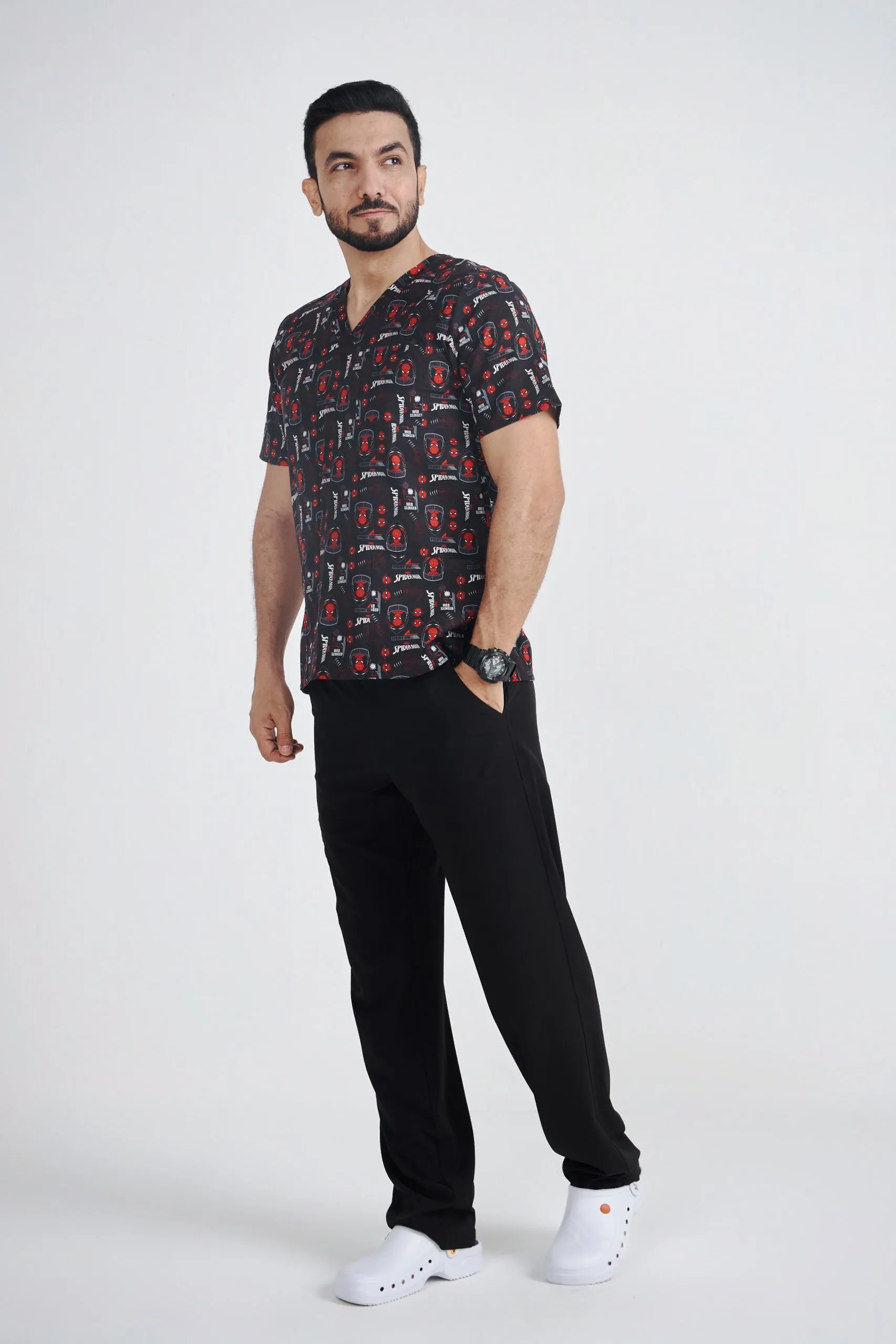 Spiderman Printed Scrub Top