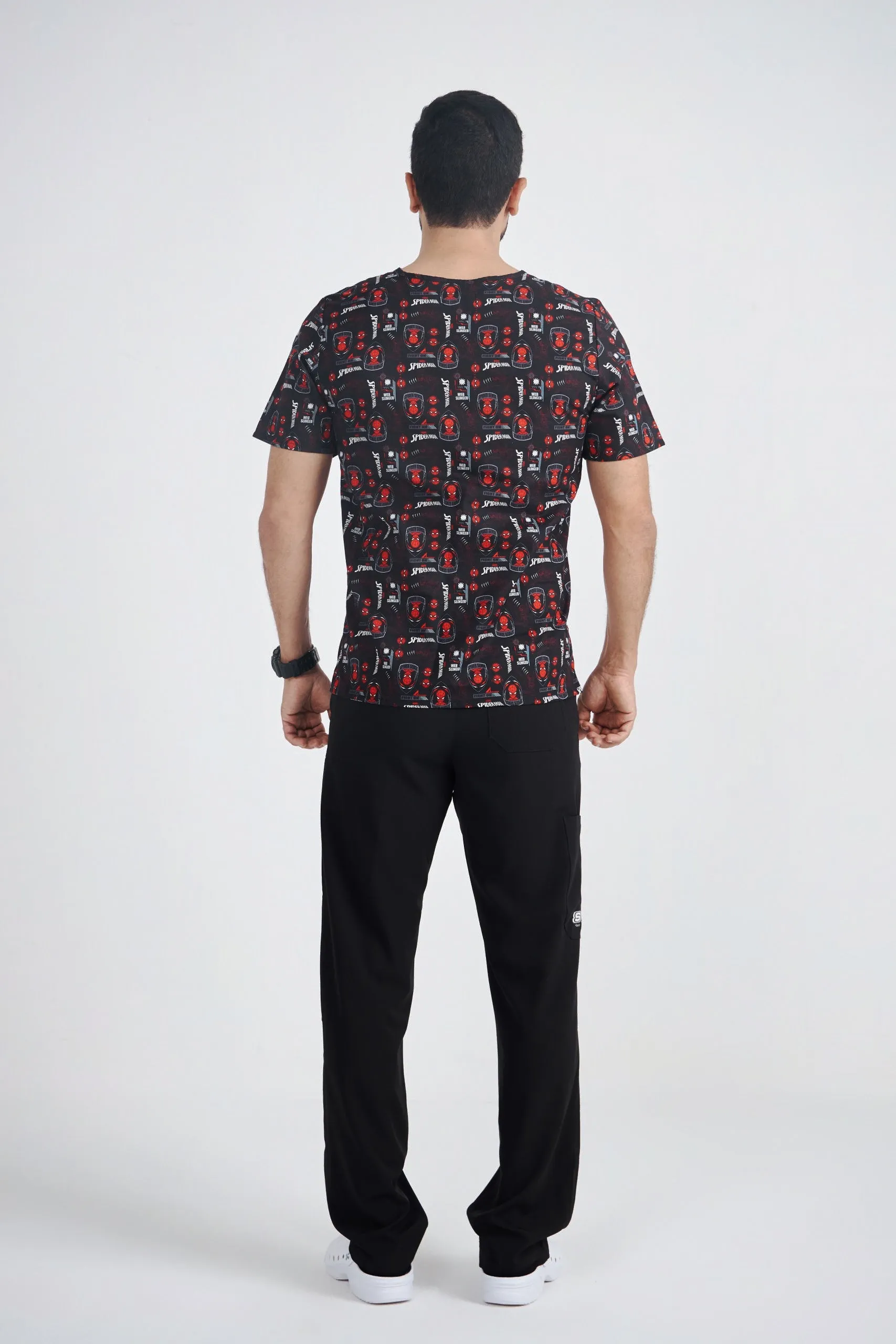 Spiderman Printed Scrub Top