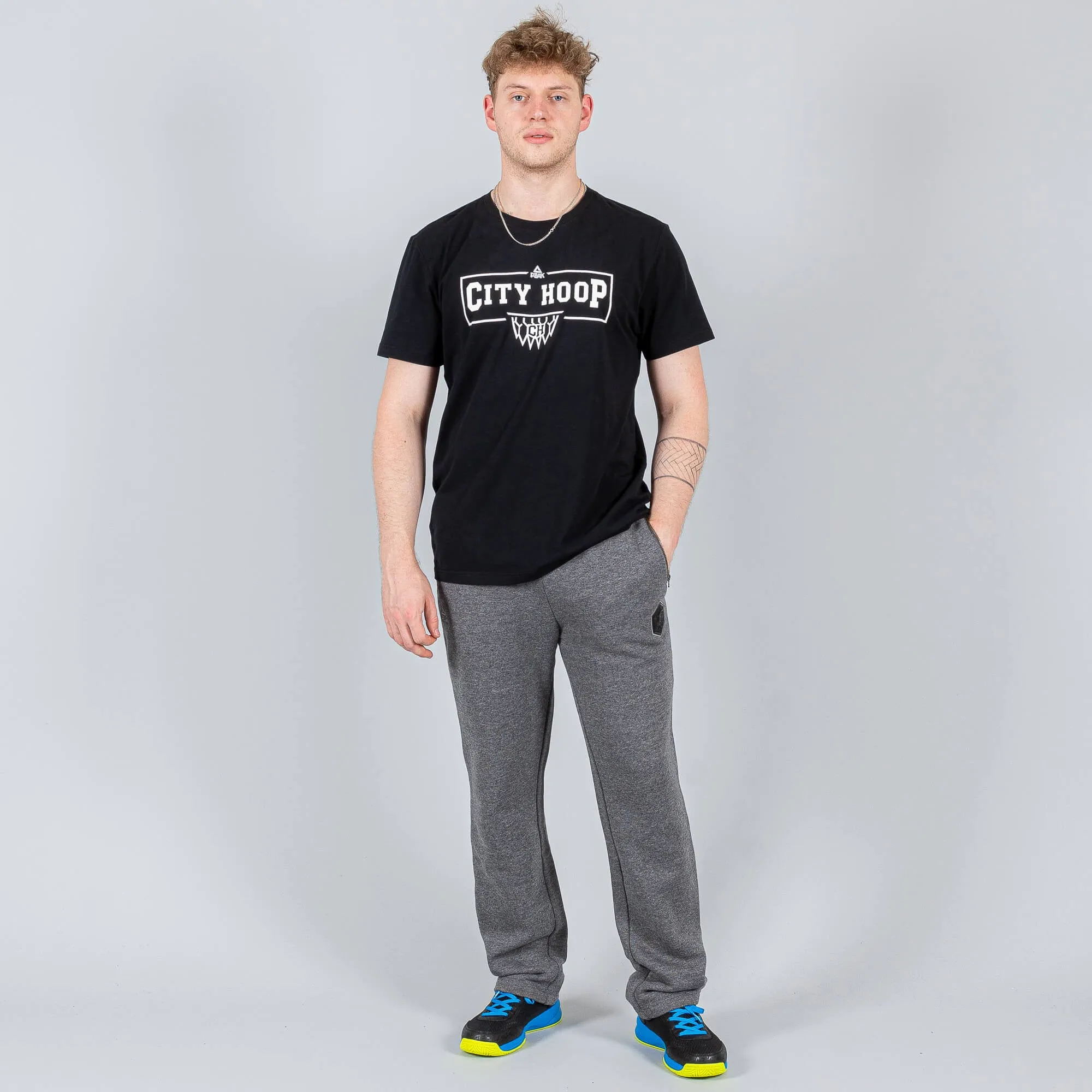 Tepláky PEAK KNITTED PANTS Tony Parker šedé
