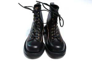 The Flat Head 6" Horsebutt Logger Boots (Black Tea-core)