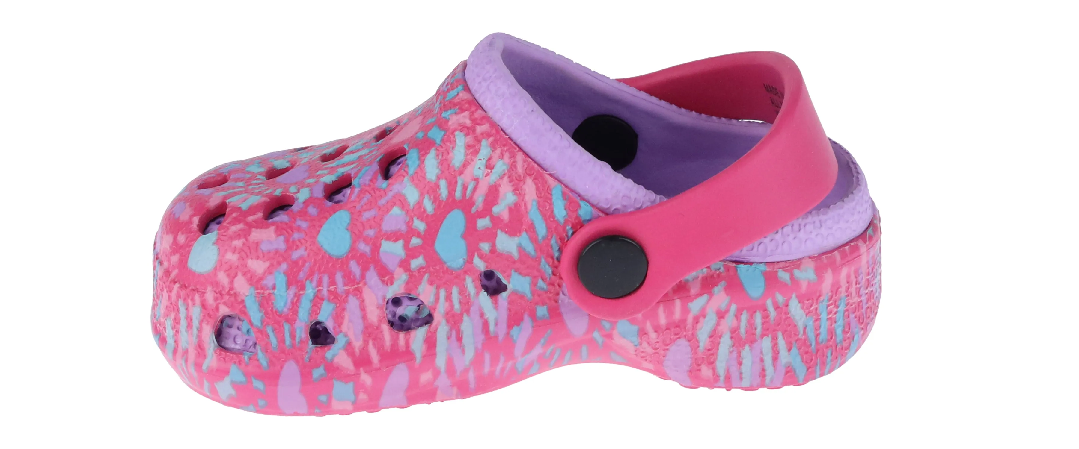 Toddler Girls Tie Dye Hearts Printed Injected EVA Two Tone Clog
