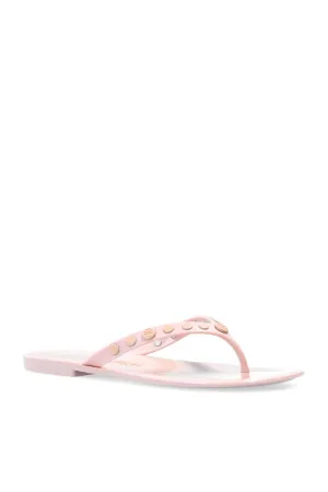 TORY BURCH STUDDED JELLY THONG SANDALS