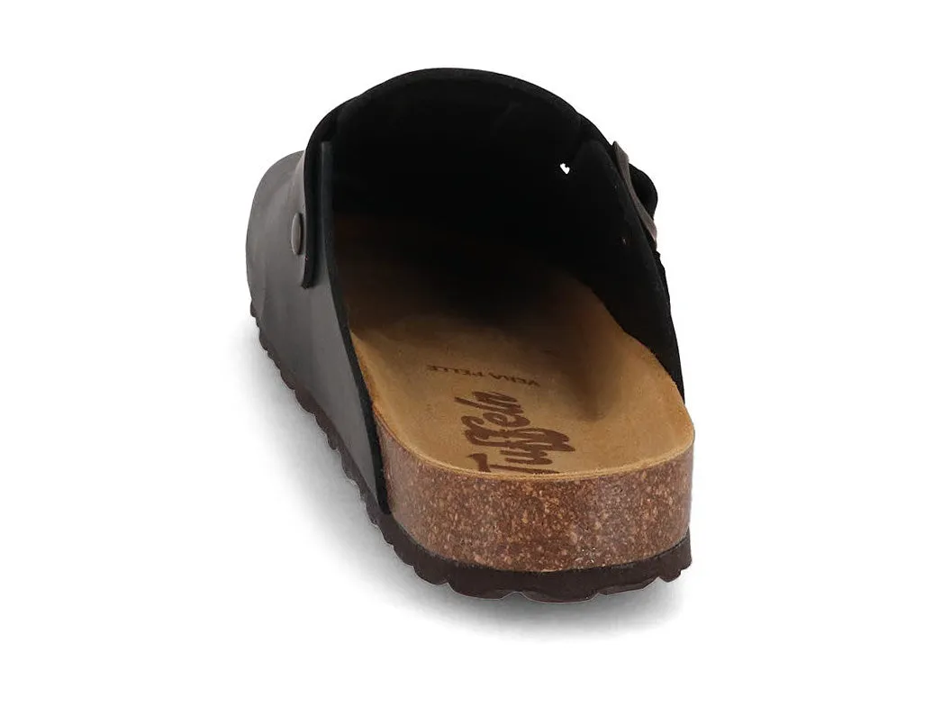 Tuffeln® Unisex Leather Clogs with Fastener «Helgoland», antracite