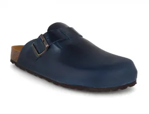 Tuffeln® Unisex Leather Clogs with Fastener «Helgoland», limnea blue