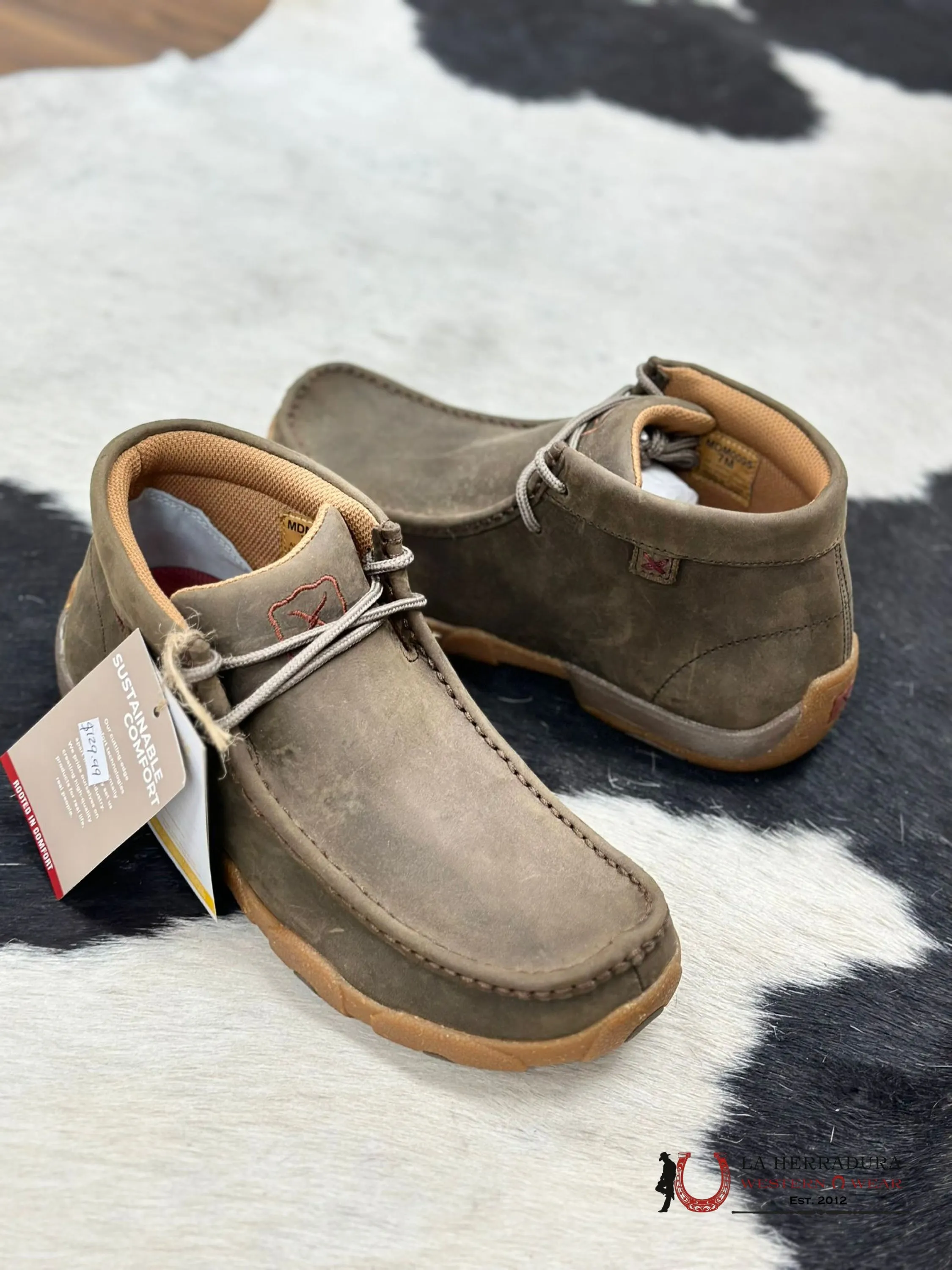 TWISTED X MEN'S CASUAL SHOES CHUKKA DRIVING MOC SHITAKE