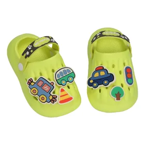 VEHICLE APPLIQUE CLOGS - NEON GREEN