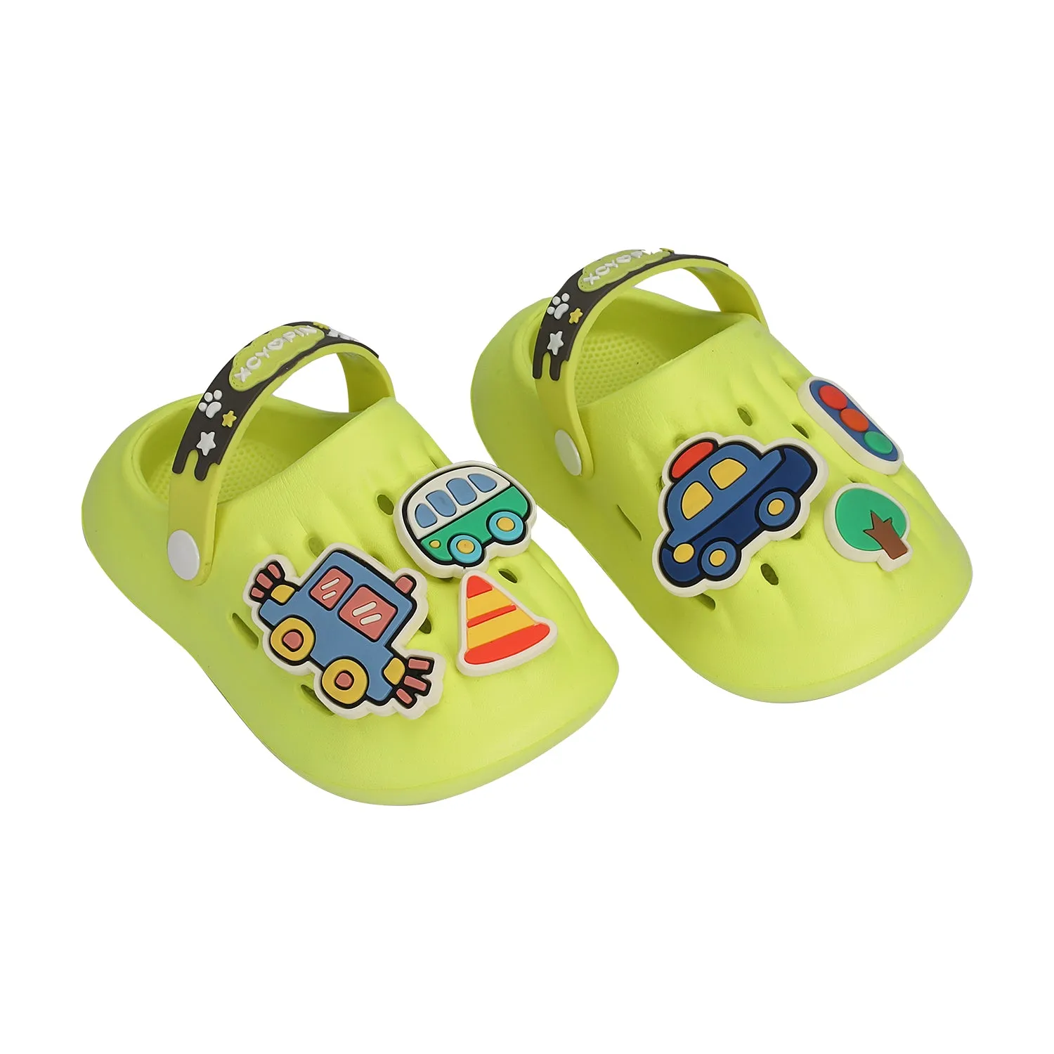 VEHICLE APPLIQUE CLOGS - NEON GREEN