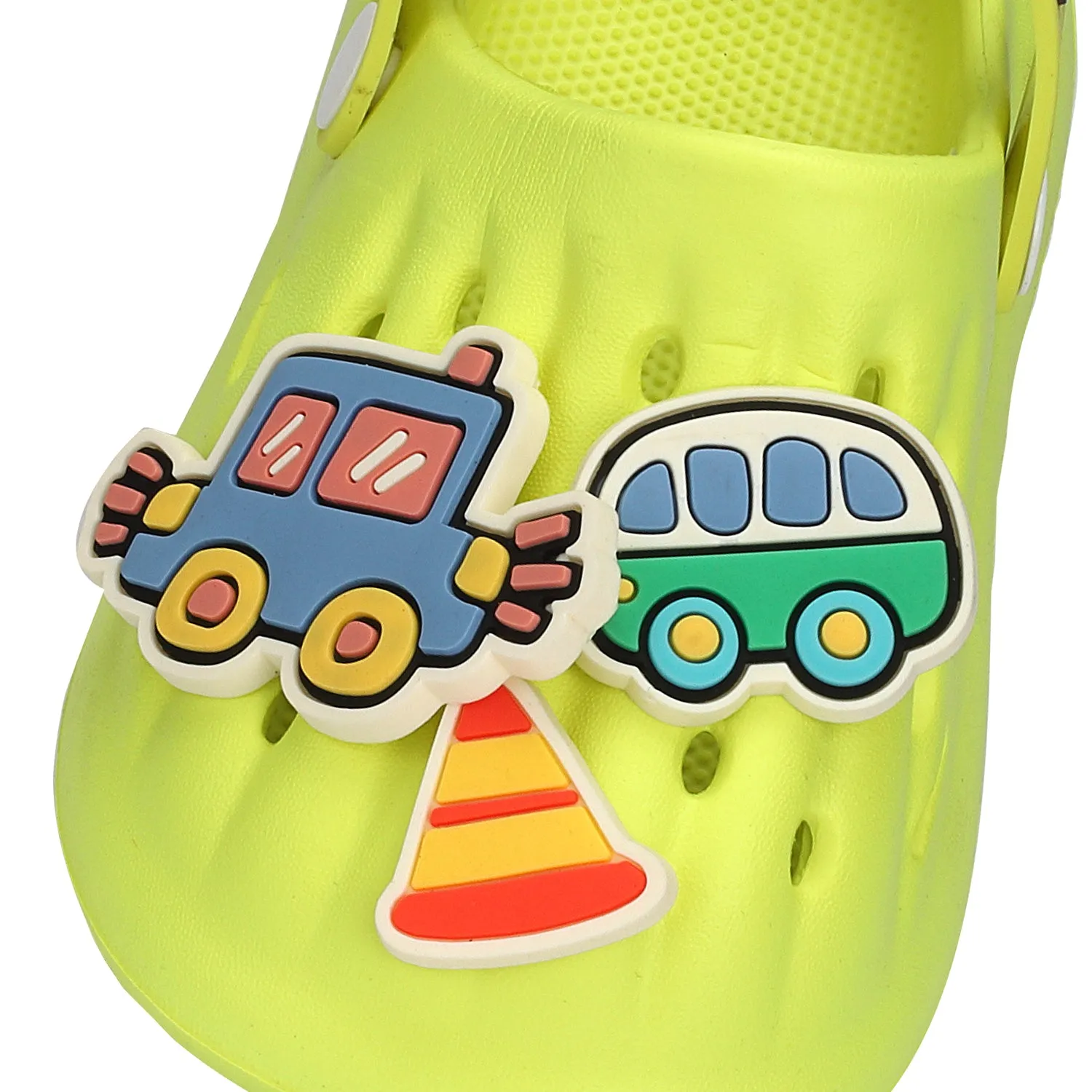 VEHICLE APPLIQUE CLOGS - NEON GREEN