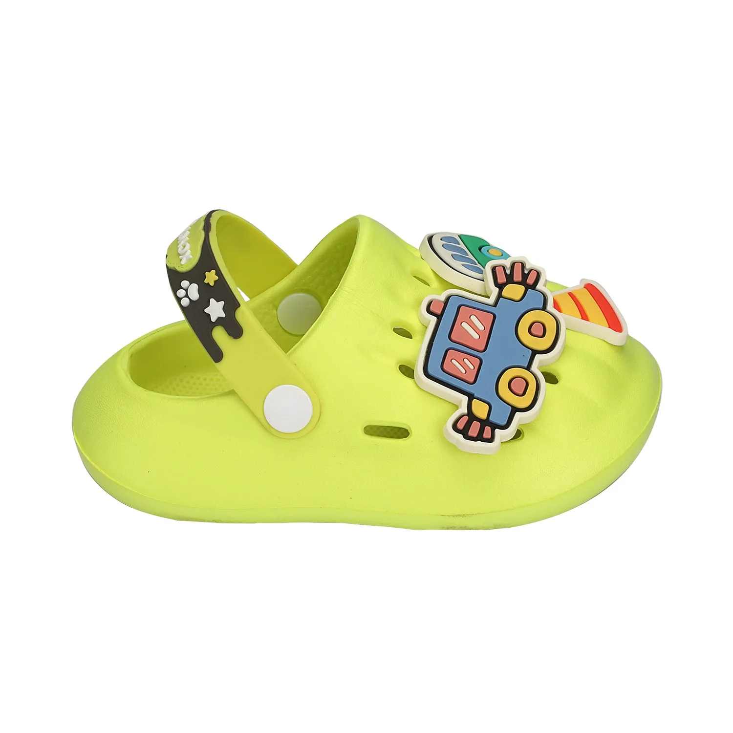 VEHICLE APPLIQUE CLOGS - NEON GREEN