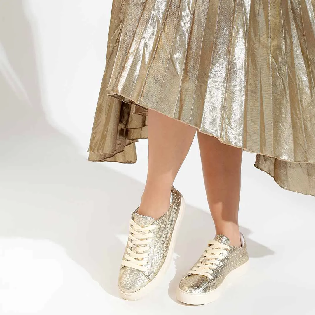 ViviBlu Gold Leather Sneakers