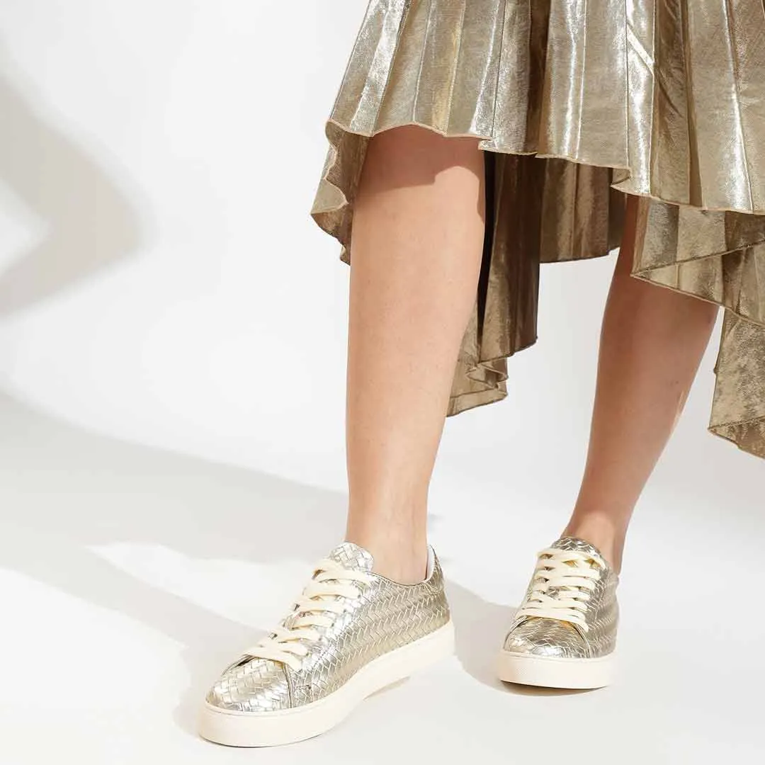 ViviBlu Gold Leather Sneakers