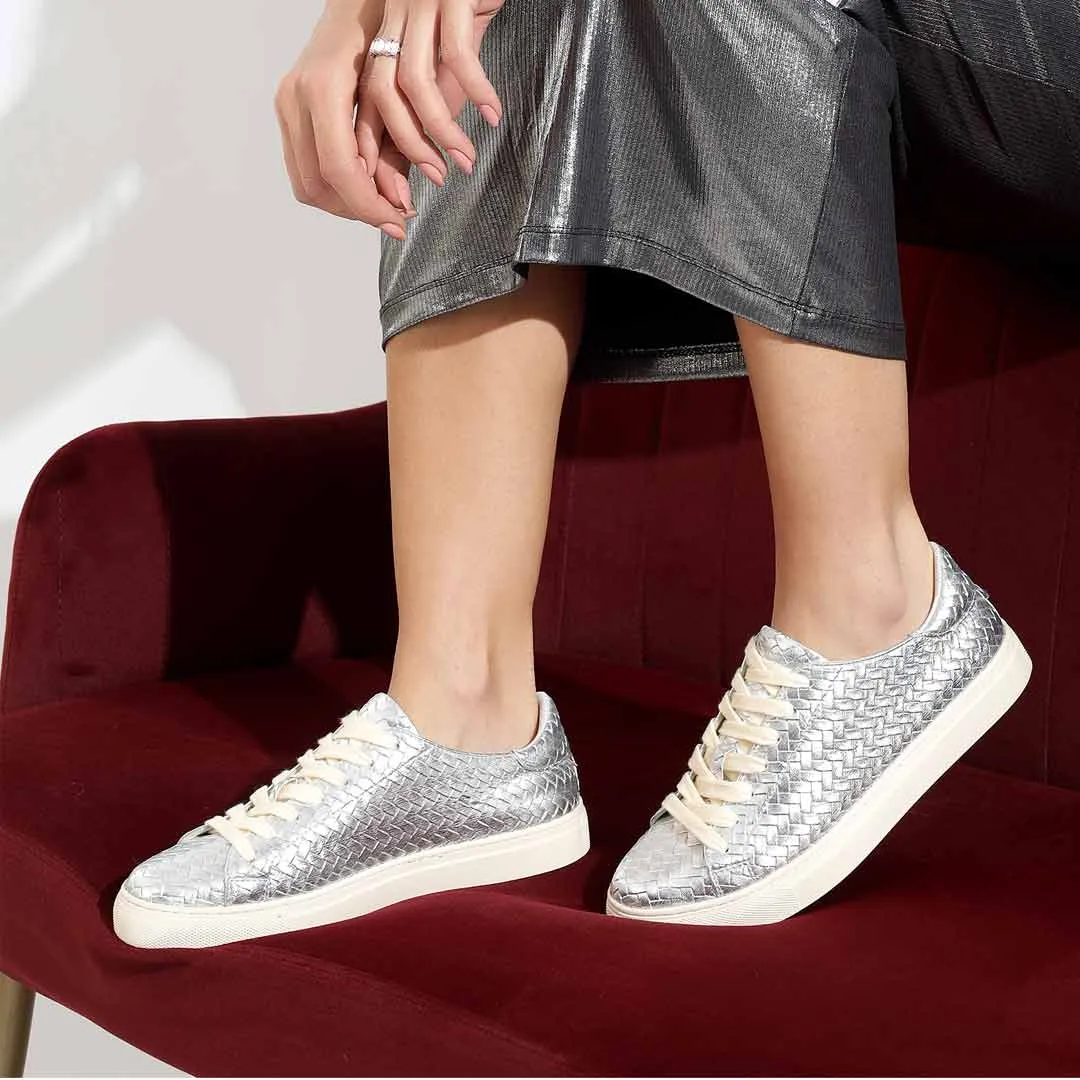 ViviBlu Silver Leather Sneakers