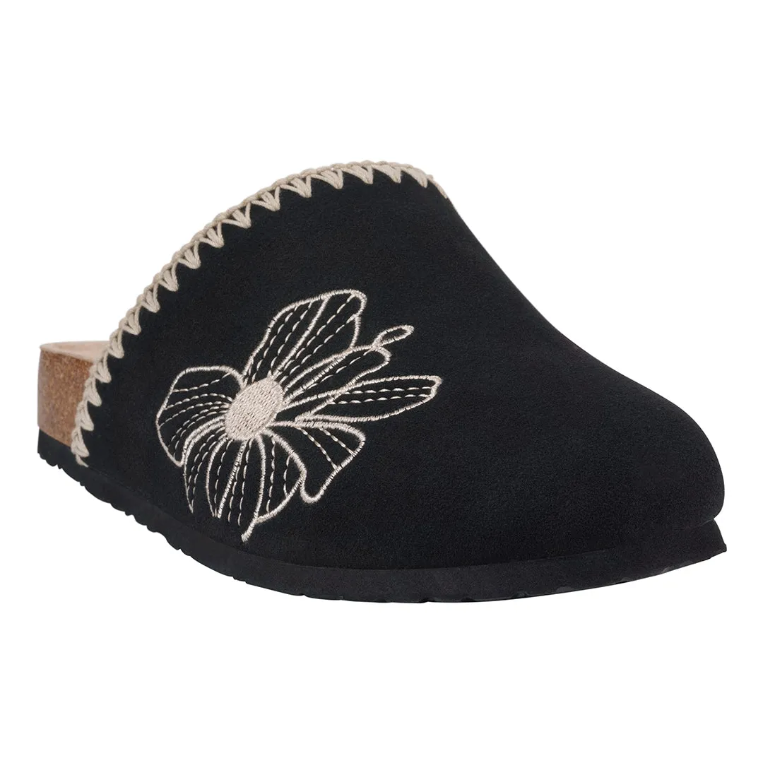 Women's Jamie Black Slide Footbed Clogs